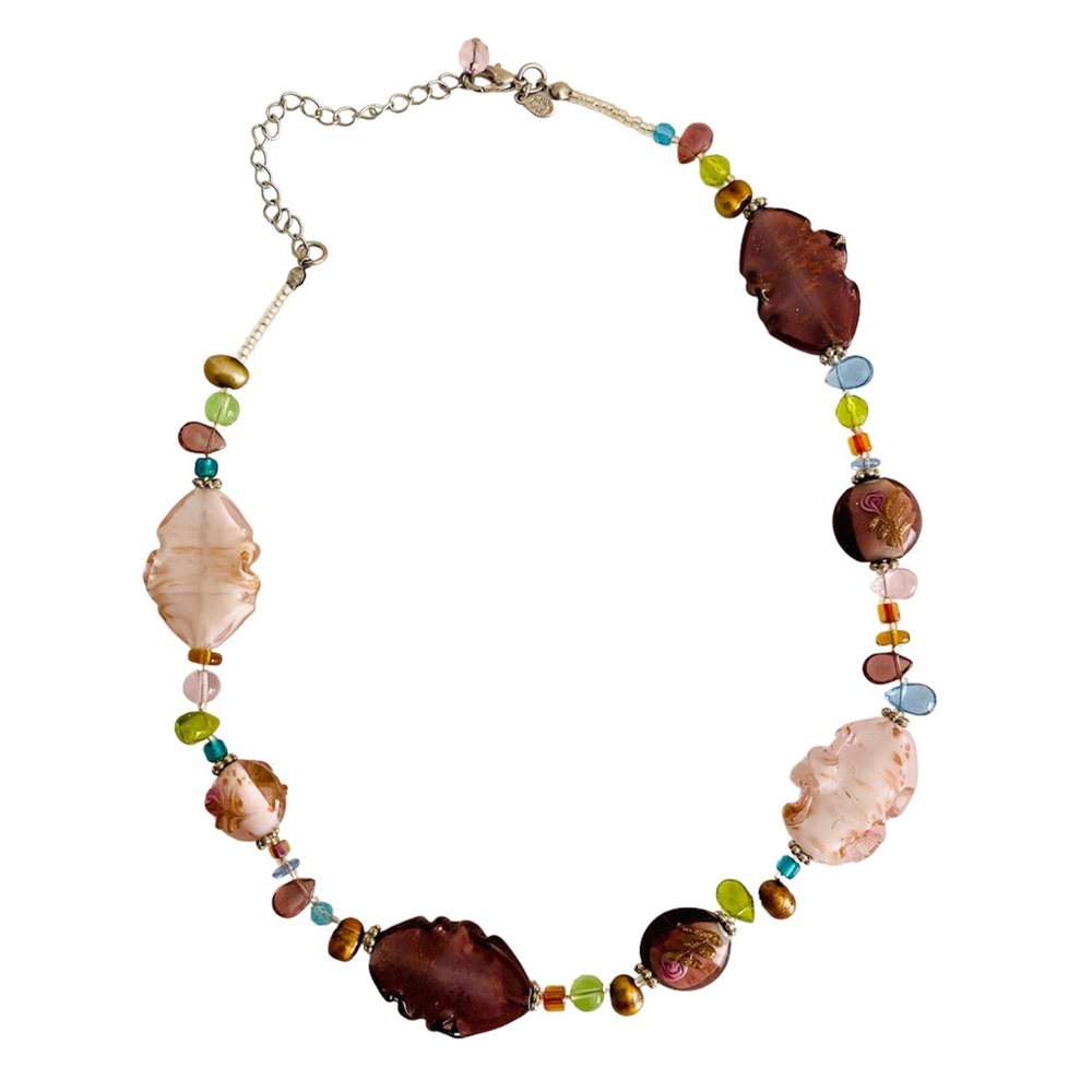 Premier Design Glass Bead Art Vintage Necklace